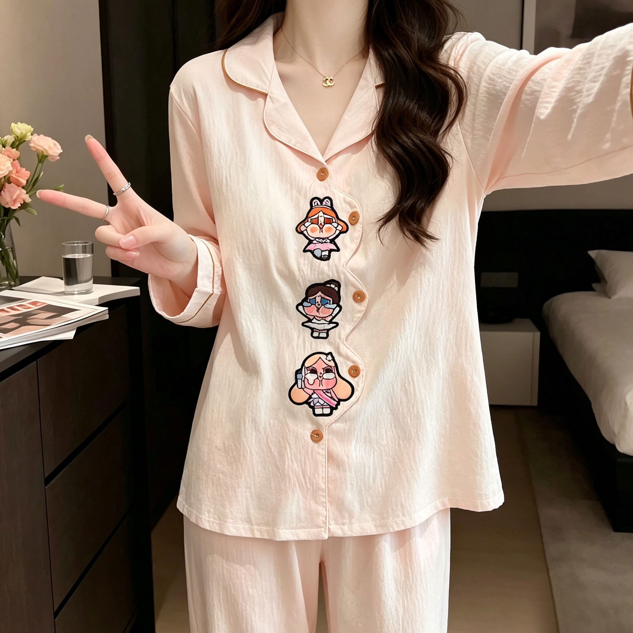 睡衣女秋季长袖长裤2026新款睡衣/家居服套装