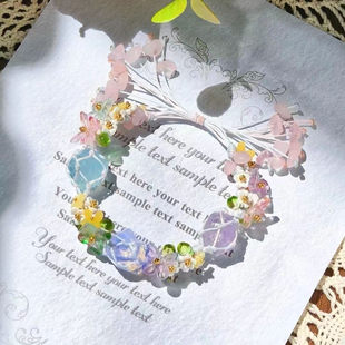 原创白蛋白三色水晶原石手链编织手链水晶手绳macrame编织手链