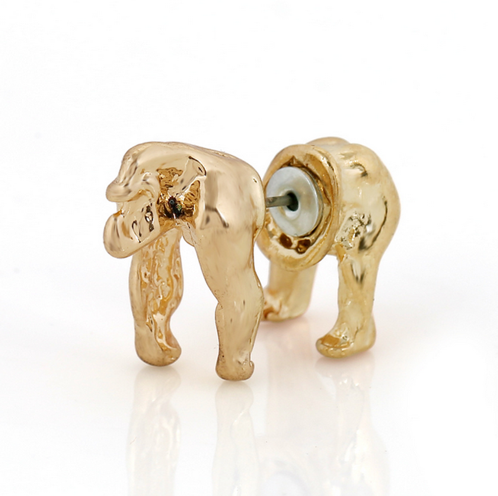 特价清仓欧美流行动物3D动物立体穿刺耳环小猩猩金色耳钉个性耳环