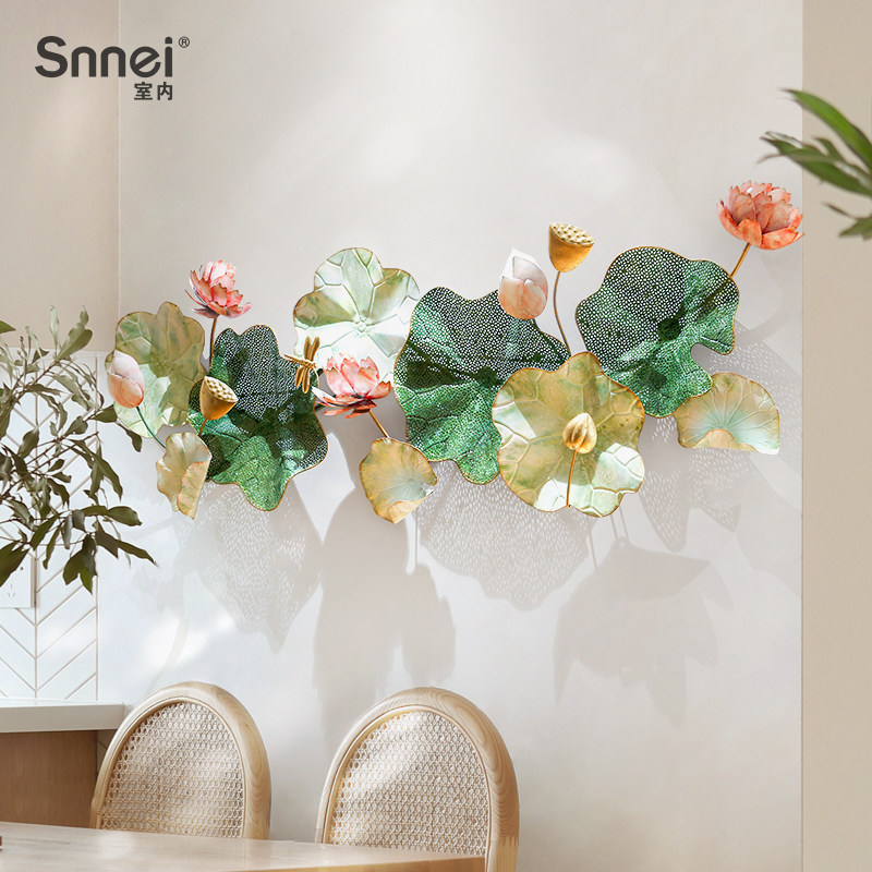 新中式茶室餐厅饭店背景墙面装饰品创意国风铁艺壁饰立体荷花挂件,家居饰品,壁饰,淘宝优惠券,粉丝福利购,淘宝优惠卷