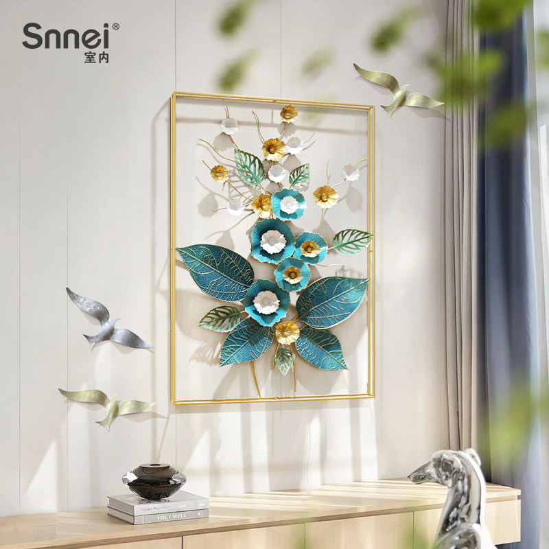 Snnei立体花朵铁艺壁饰图片