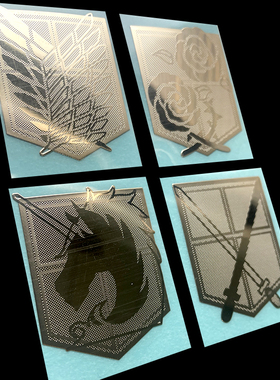 进击的巨人周边勋章自由之翼徽章调查兵团标志手机金属贴 机箱贴