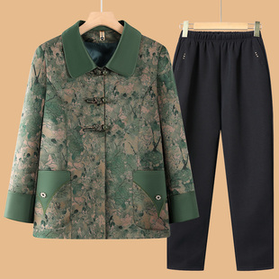 老年人秋装女妈妈外套2025新款奶奶小西装新中式洋气上衣服老太太