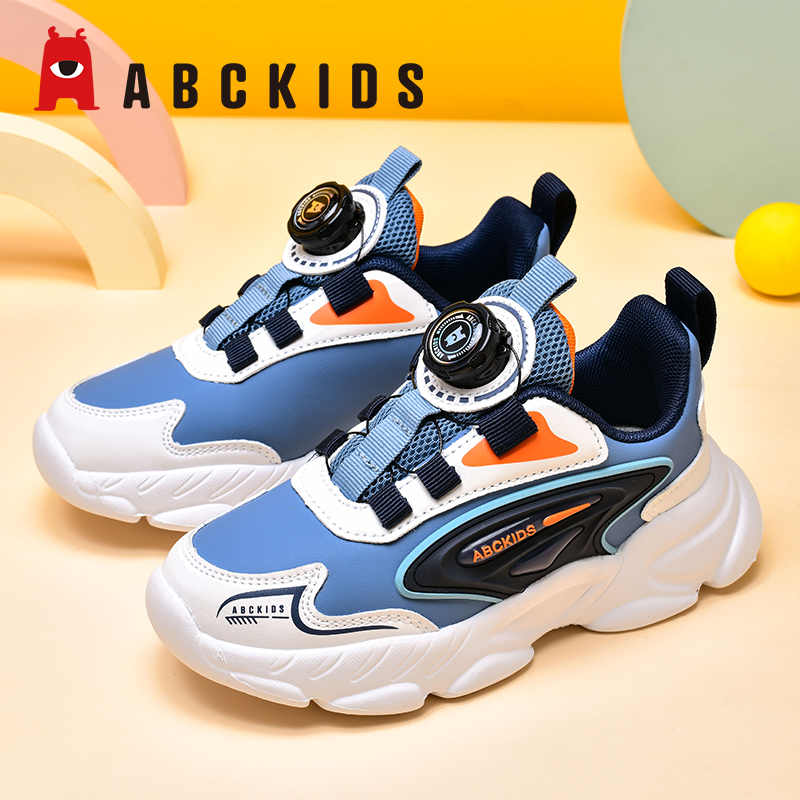 Abckids男童运动鞋子旋转扣防水