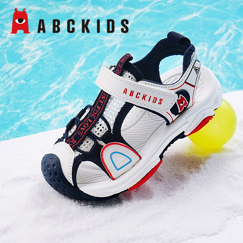 ABCKIDS童鞋男童鞋子2026夏季新款儿童凉鞋包头白色中大童沙滩鞋