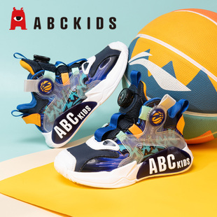ABCKIDS童鞋男童鞋2025春秋款儿童运动鞋秋季防水旋转纽扣篮球鞋