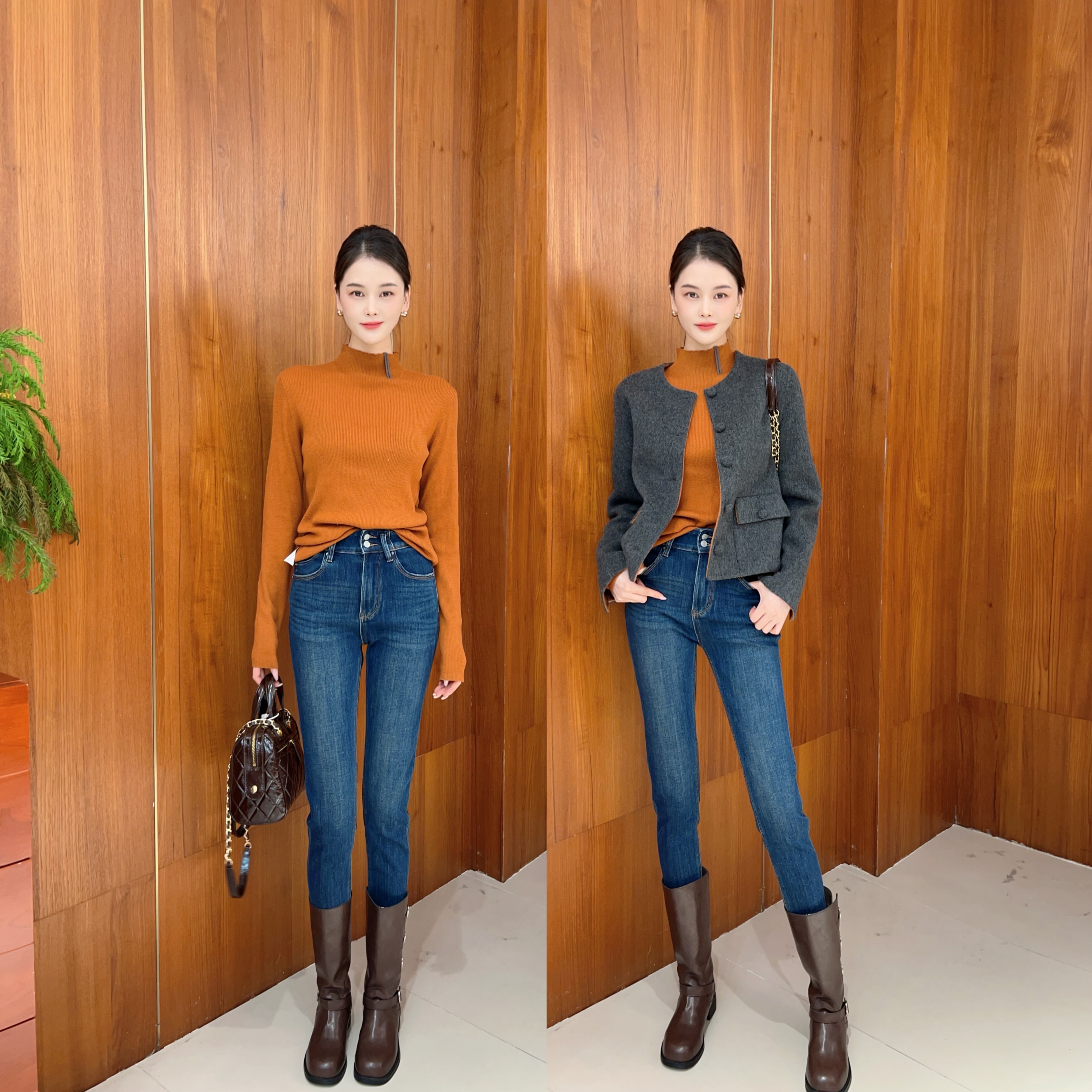 MissYu2025秋冬新款韩版时尚显瘦长袖针织衫女设计感小众毛衣打底