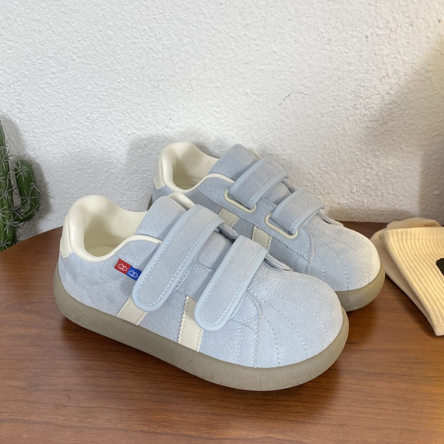 兰色魔术贴大头板鞋女2026春季新款软底舒适潮鞋百搭不挤脚休闲鞋,女鞋,休闲板鞋,淘宝优惠券,粉丝福利购,淘宝优惠卷