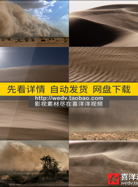 C182航拍沙漠风光风暴沙尘暴风沙大自然恶劣天气高清实拍视频素材