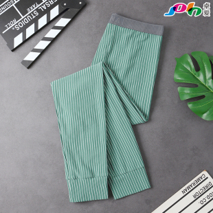 纯棉全棉宽松薄款 男款 内穿青少年加长打底裤 新款 男士 条纹线裤 秋裤