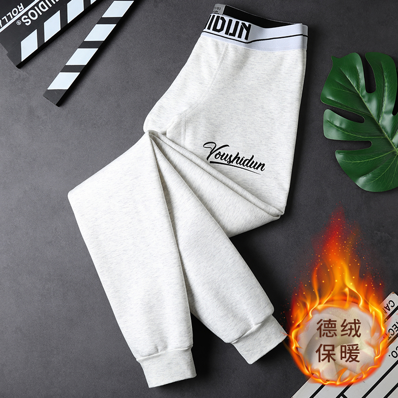 男士德绒保暖裤加绒加厚不起静电