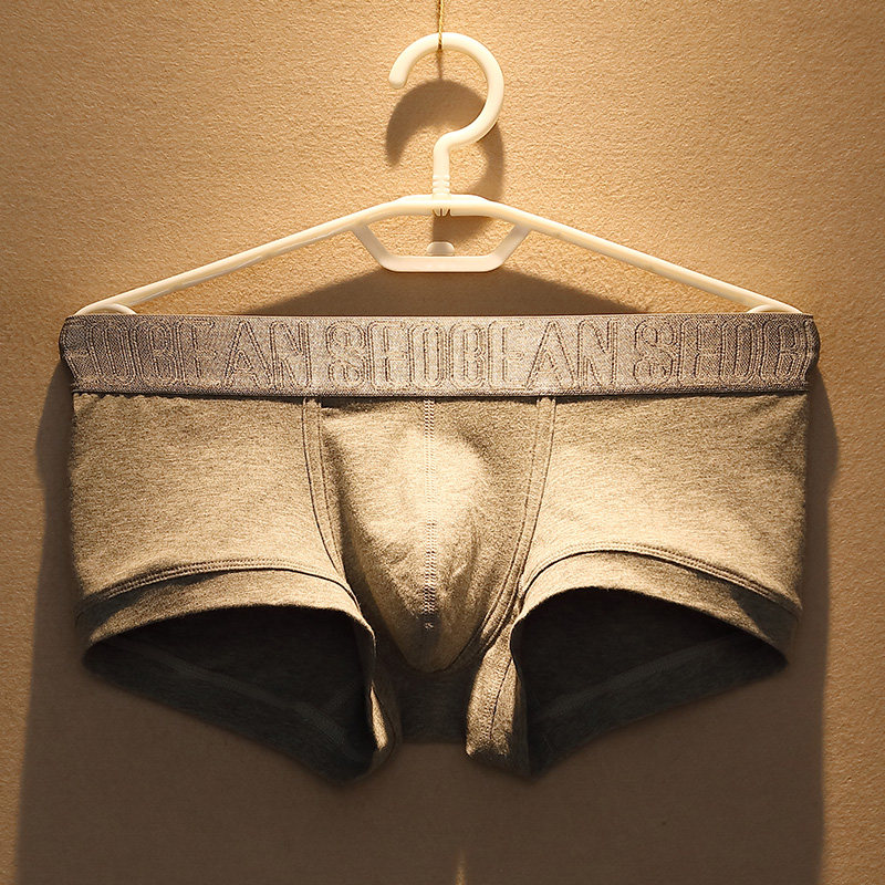 低腰男士内裤男生纯棉平角裤2025新款高档男款大囊袋全棉四角短裤