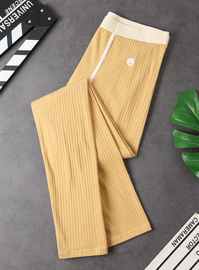 秋裤男款冬季纯棉薄款男士保暖裤宽松直筒打底裤青少年不勒腿线裤