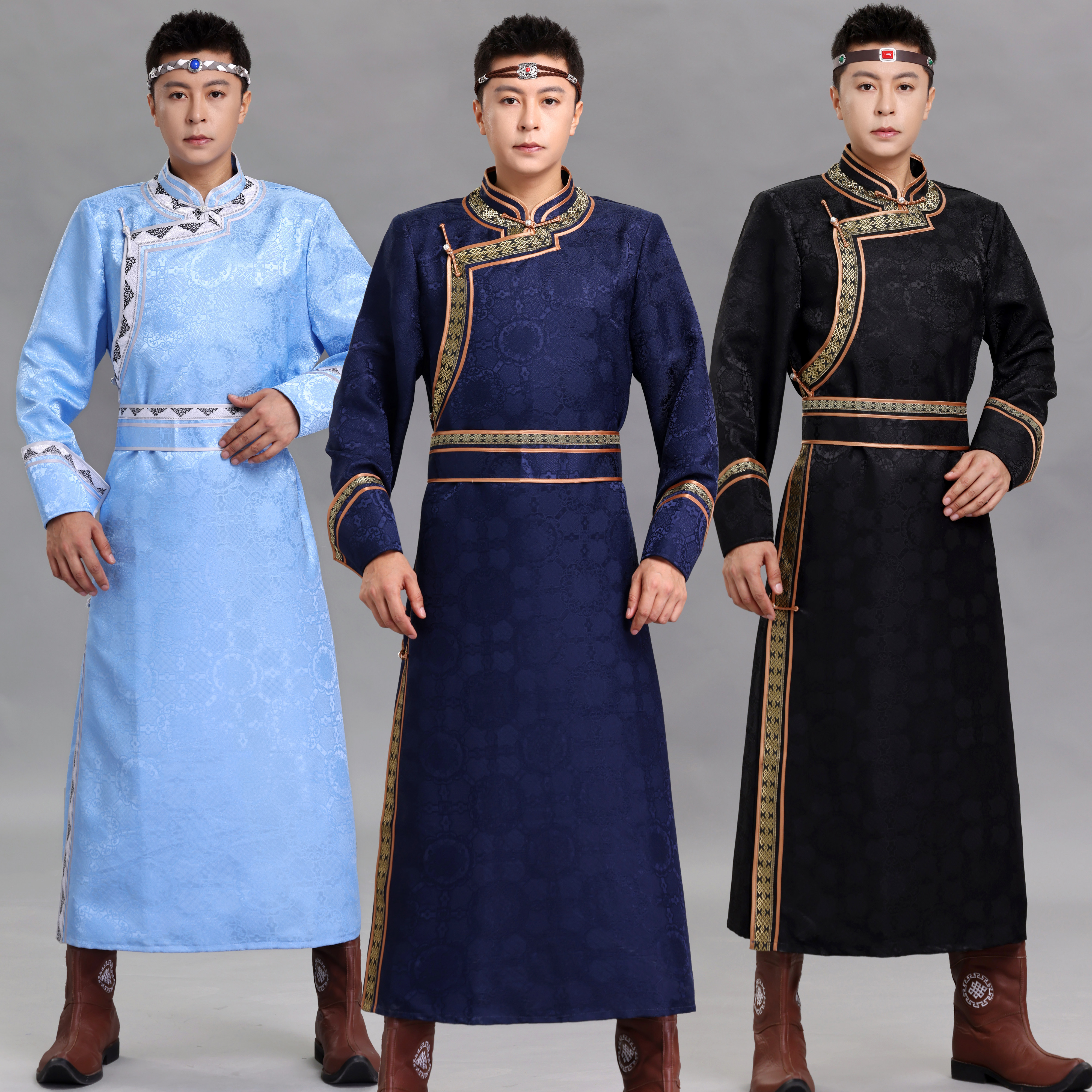 男士宽松蒙古袍演出服蒙古服装