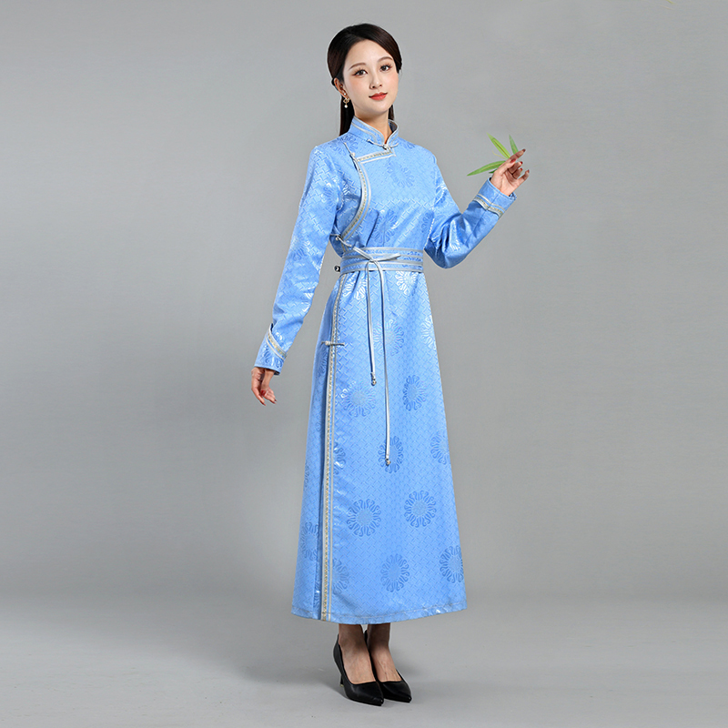 蒙美人改良现代蒙古袍礼服