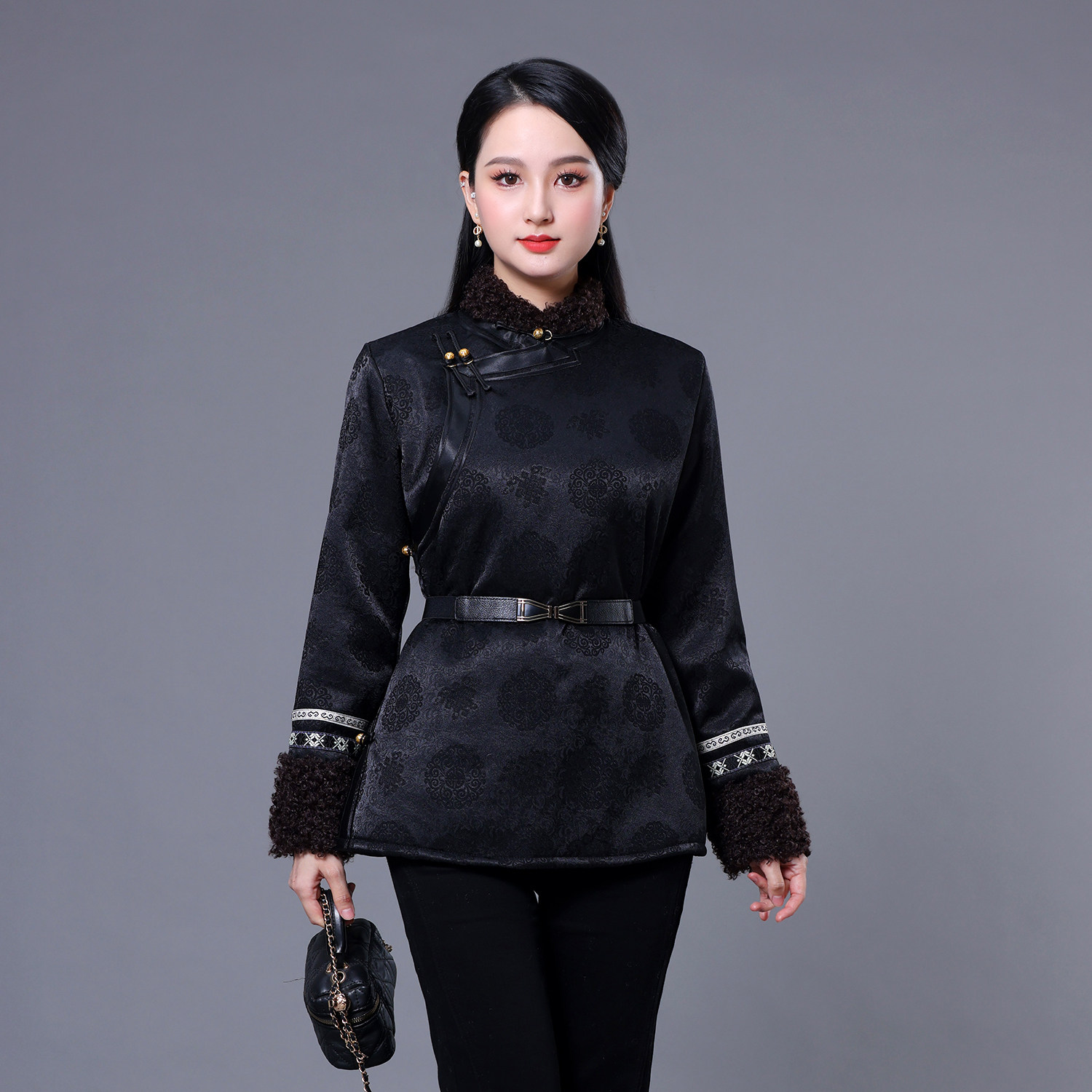 蒙古元素棉衣女士秋冬民族风外套