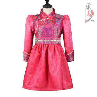 演出服少数民族风生活装礼服连衣公主舞蹈舞台演出服蓬蓬裙蒙古袍