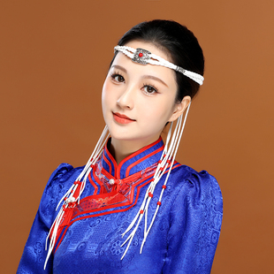 蒙古元素发绳蒙古族头饰头带男女民族风额头饰品可调节长流苏发带