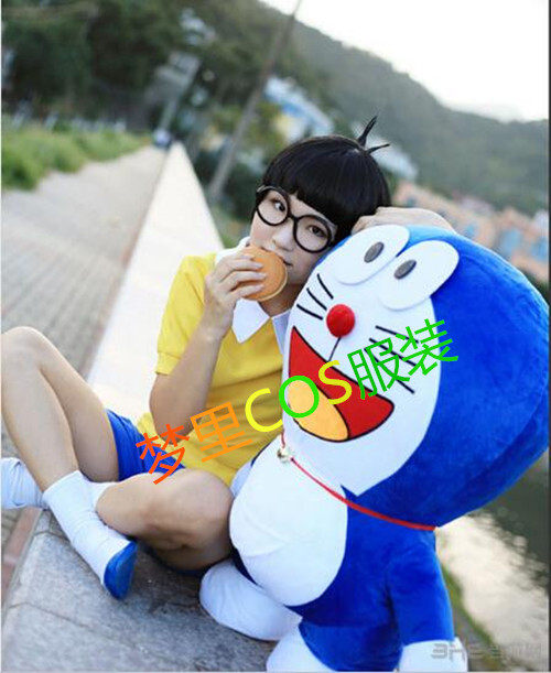 哆啦a梦叮当机器猫 野比大雄 小夫 胖虎 静香cosplay服装成人儿童