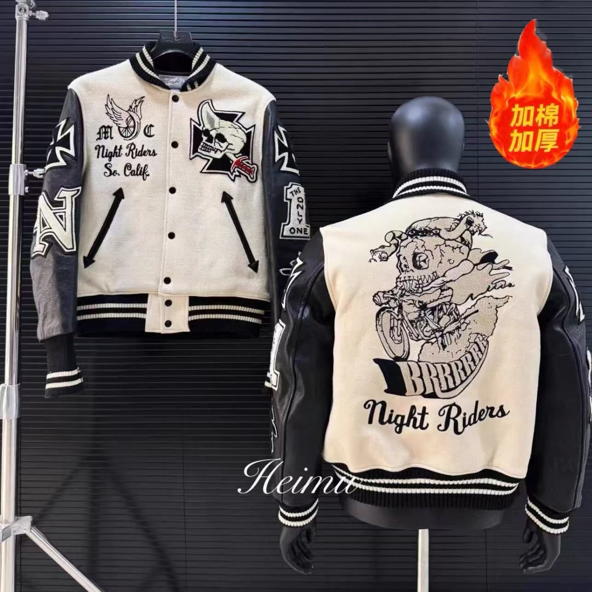 黑木出品东洋骷髅骑士棒球服Cleanfit风格修身立领vibe短款外套男