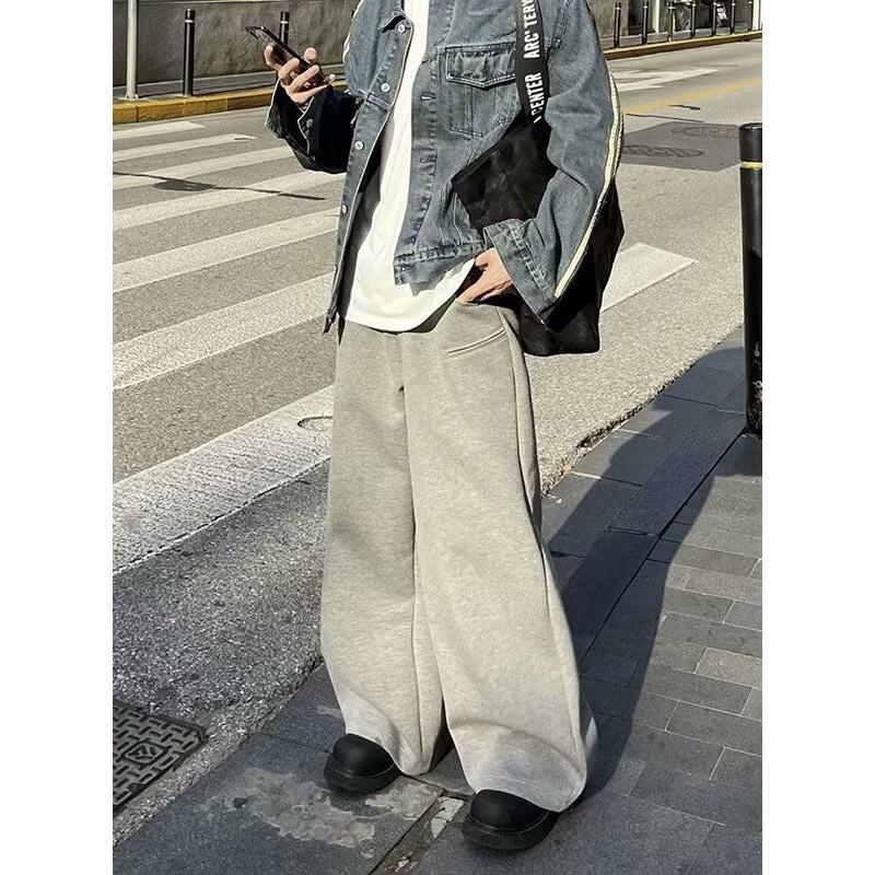 裤子男高街潮ins潮牌设计感小众长裤直筒休闲长裤春秋潮流韩版