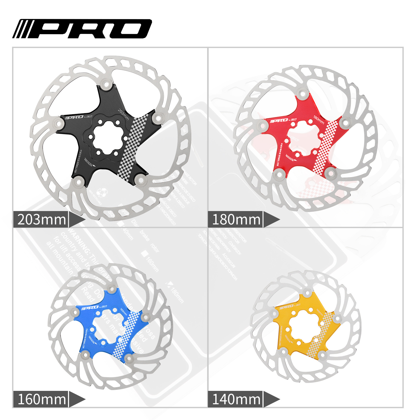 浮动碟片六钉碟片自行车山地车电动车刹车盘180 160MM 203跨境