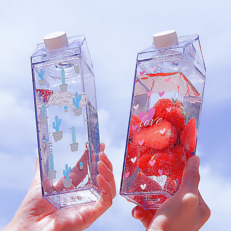 the republic of korea Like a breath of fresh air Milk cartons glass Readily Cup girl lovely Simplicity Portable student Water cup Plasticin the Tableware , Cup/Cups/Kettle , Readily Cup  category - from Buy2taobao.com to provide professional Taobao agent buy service