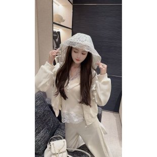 休闲精致上衣长裤 郭郭原创新款 两件套装 白色恋人