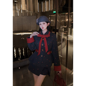 两件套装 羊毛羽绒服短外套裙裤 郭郭原创修身 女 伯恩少女