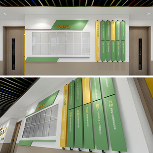 校园文化墙设计源文件 图书阅览室文化墙 音乐舞蹈室文化墙