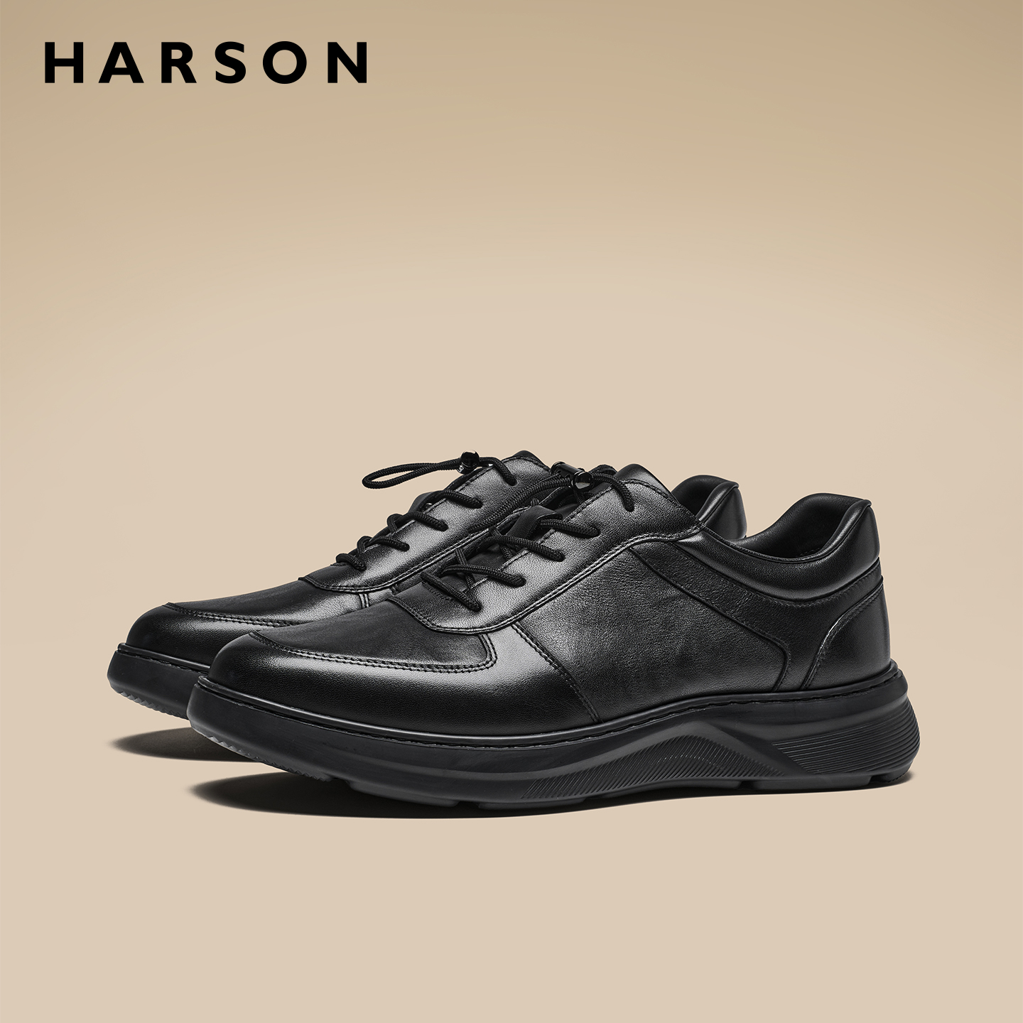 哈森男鞋秋季2025新款真皮
