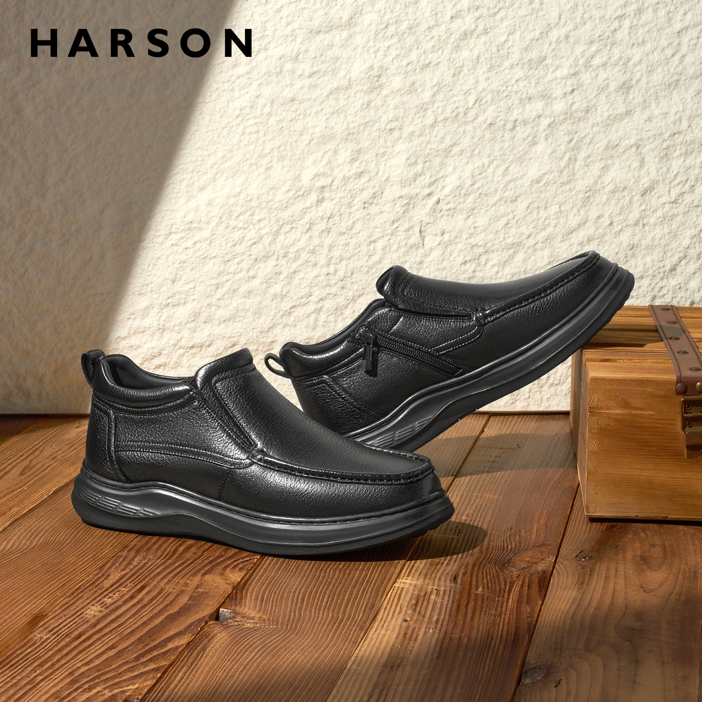 哈森商务棉靴冬季加绒男鞋