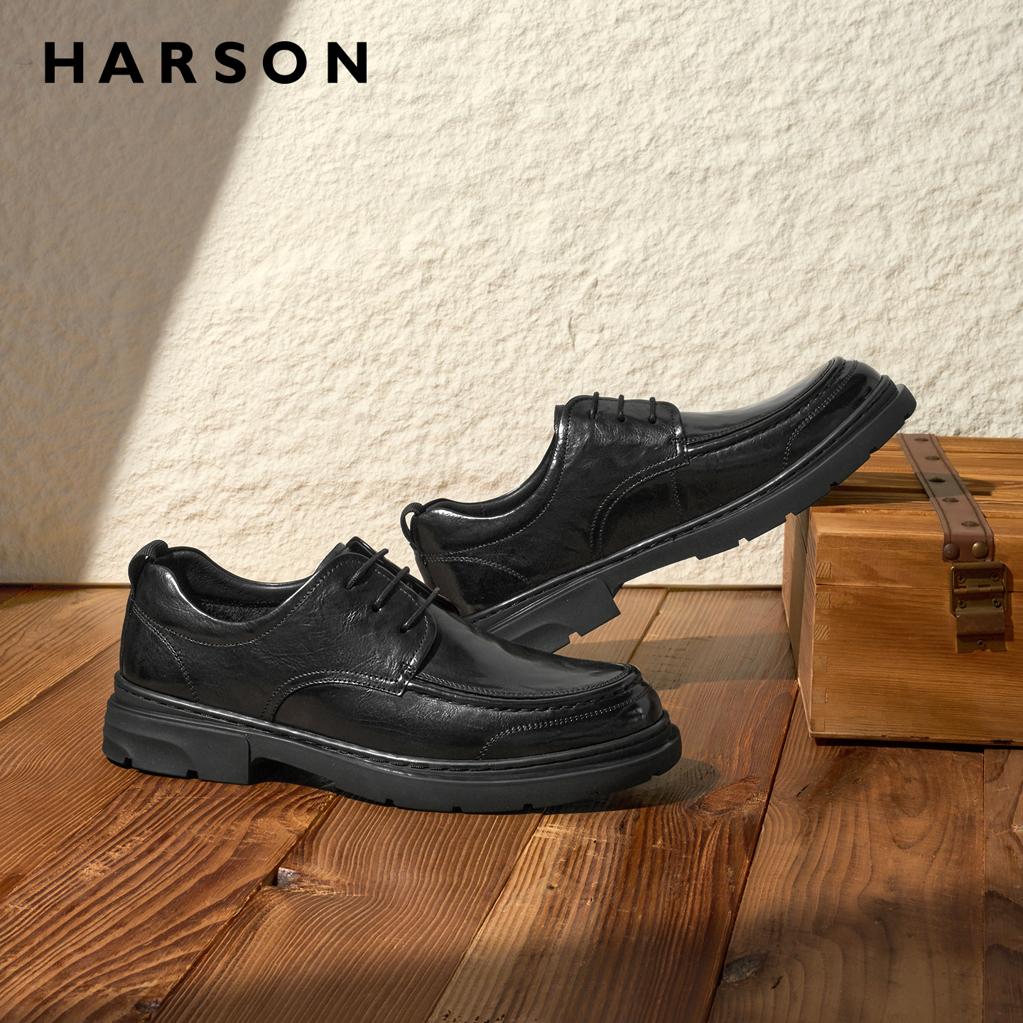 哈森冬季加绒男鞋新款商务