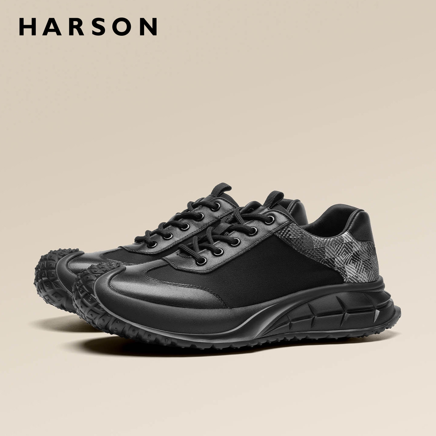 哈森男鞋2026新款时尚潮鞋男士休闲鞋防滑软底运动鞋通勤皮鞋男款