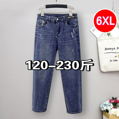 胖MM弹力牛仔裤宽松显瘦