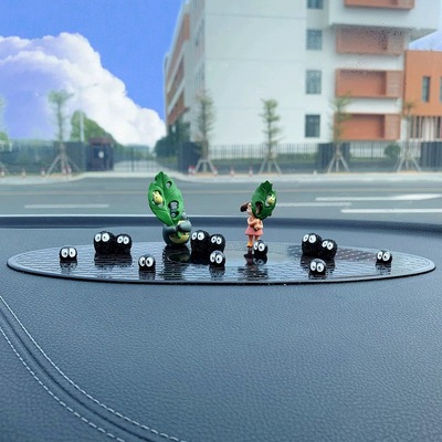 超萌日系手办小黑球精灵汽车中控台装饰摆件后视镜出风口小煤球