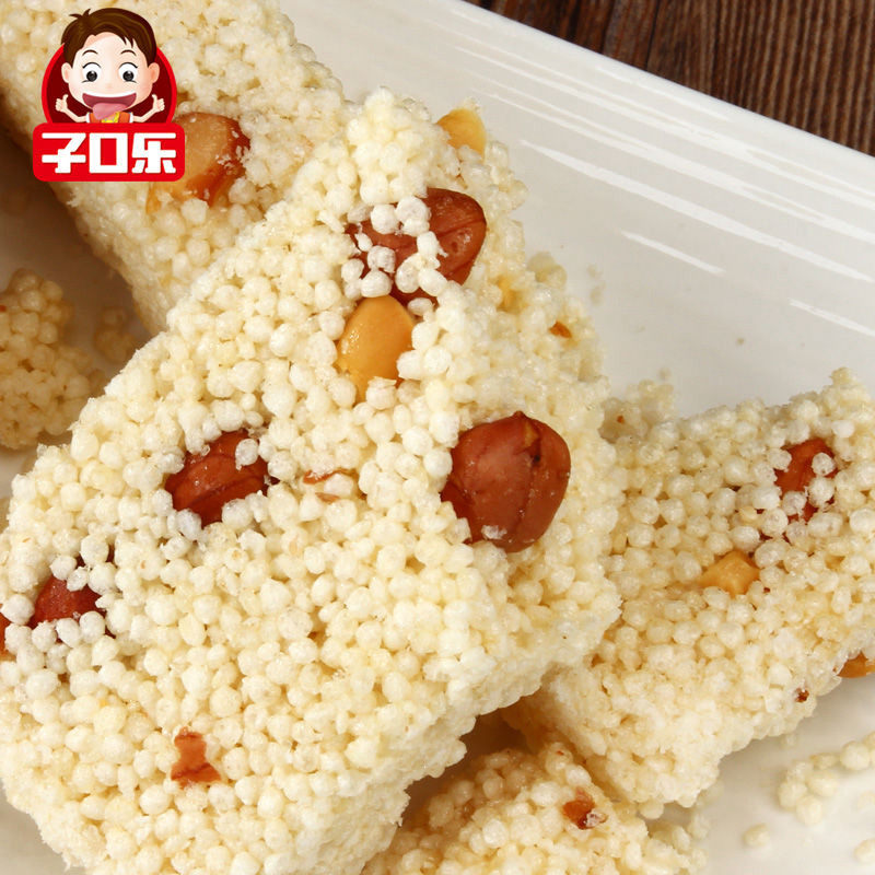 米花糖米花糕冻米糖花生酥童年糕点休闲早餐膨化点心特产零食食品