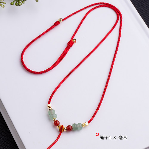 翡翠玉坠佛公吊坠挂绳锁骨链