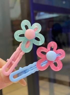 侧边发夹小女孩发饰花朵一字夹