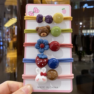 可爱卡通儿童发圈小女孩扎头发绳高弹力不伤发皮筋辫绳小学生头花