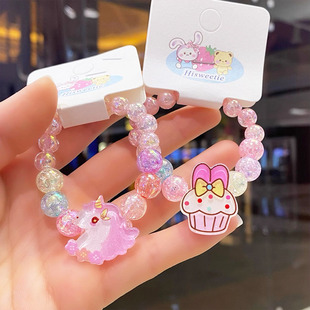 小女孩手链卡通动物串珠手串宝宝可爱珠子手镯儿童生日礼物小饰品