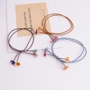 发绳手链两用女韩国头饰可爱少女橡皮筋发圈彩色花朵皮套扎头绳细