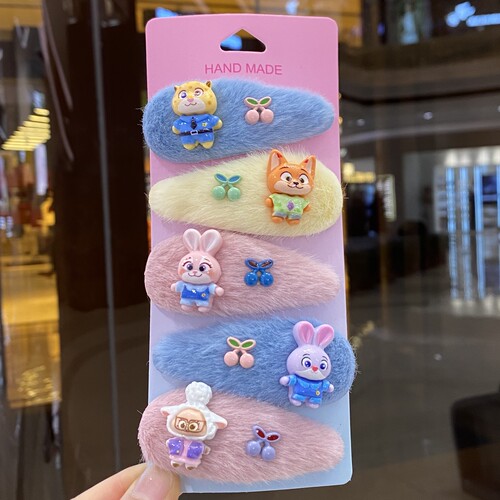 疯狂动物城朱迪毛绒绒边发夹儿童