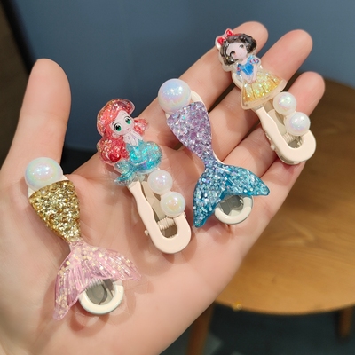 卡通美人鱼珍珠鸭嘴夹头饰女童