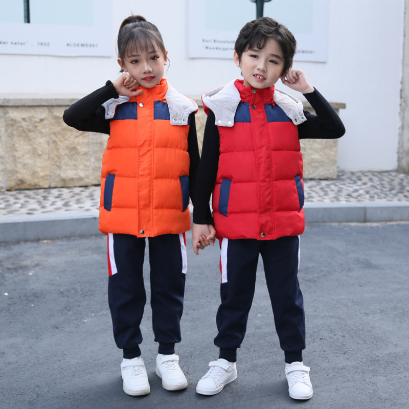 2025新款秋冬幼儿园棉马甲宝宝加绒加厚羽绒棉马甲男女童logo定制