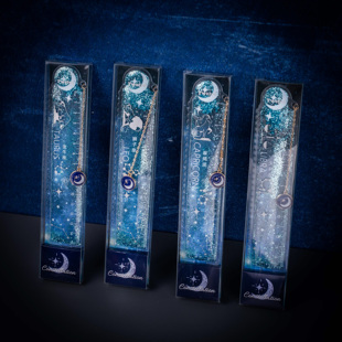 一木林星座梦境吊坠流沙入油尺15cm尺子十二星座软尺透明刻度尺书签直尺可爱儿童网红同款抖音流沙液体文具尺