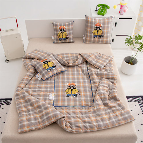 全棉抱枕被子二合一两用车载靠垫