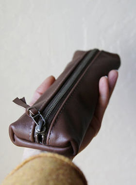 美国进口 infusion手工制真皮笔袋 铅笔袋 带拉链笔袋 小物收纳袋