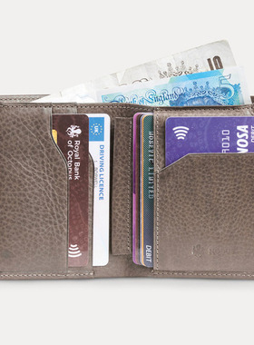 英国进口 NODUS 手工真皮制便携款钱包 大容量卡包 简洁零钱包