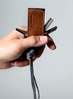 英国潮牌Hard Graft创意钥匙包 便携钥匙收纳套 真皮钥匙包